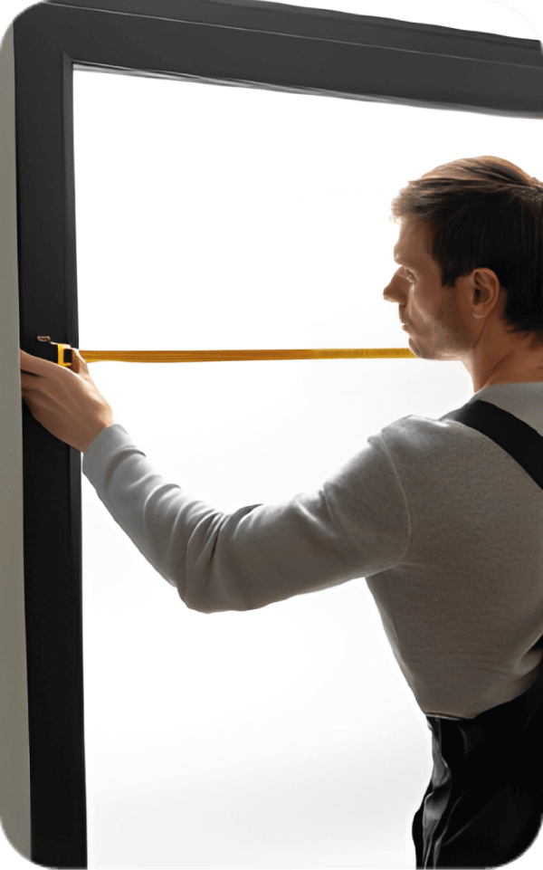 SNJ worker, measuring a window in Newark NJ